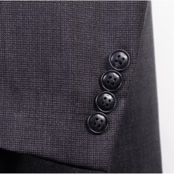 HART SCHAFFNER & MARX GOLD TRUMPETER Gray Wool 2 Button Sport Coat Jacket Sz 48R - Picture 7 of 13